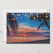 Eleganter Sommer Sunset Palm Beach Hochzeit Einladung (Rückseite)