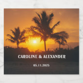 Eleganter Sommer Sunset Tropical Beach Hawaii Schaumweinetikett (Einzelnes Label)