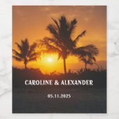 Eleganter Sommer Sunset Tropical Beach Hawaii Weinetikett (Einzelnes Label)