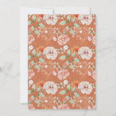 Eleganter Sommergarten Blumen Taufe Einladung (Rückseite)