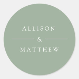 eleganter sommergrüner Hochzeitsaufkleber Runder Aufkleber