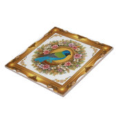 Eleganter Songbird auf einer Zweigstelle der Blüte Fliese (Seite)