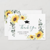 Eleganter Sonnenblumen Eucalyptus Foliage Abschlus Dankeskarte (Vorne/Hinten)