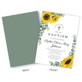 Eleganter Sonnenblumen Religiöse Taufe Einladung