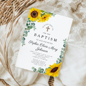 Eleganter Sonnenblumen Religiöse Taufe Einladung