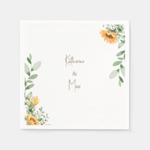 Eleganter Sonnenblumencocktail für Hochzeiten Gold Serviette