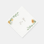 Eleganter Sonnenblumencocktail für Hochzeiten Gold Serviette (Ecke)