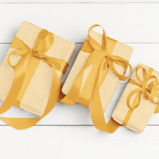 Eleganter Sonnenblumengelber gestreift Geschenkpapier