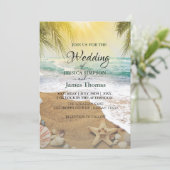 Eleganter Sonnenschein und Blue Ocean Beach Einladung (Stehend Vorderseite)