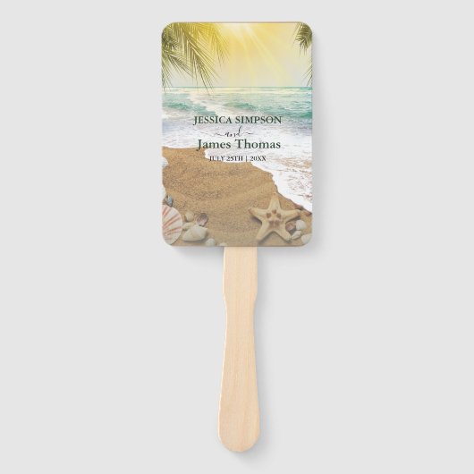 Eleganter Sonnenschein und Blue Ocean Beach Fächer (Vorderseite)