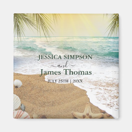 Eleganter Sonnenschein und Blue Ocean Beach Magnet (Vorne)