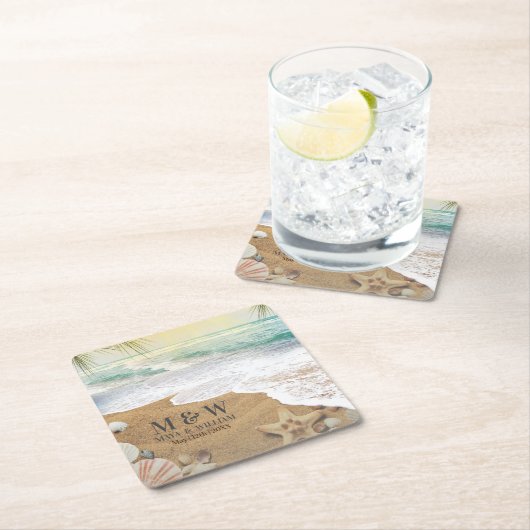 Eleganter Sonnenschein und Blue Ocean Beach Rechteckiger Pappuntersetzer (Vor Ort)