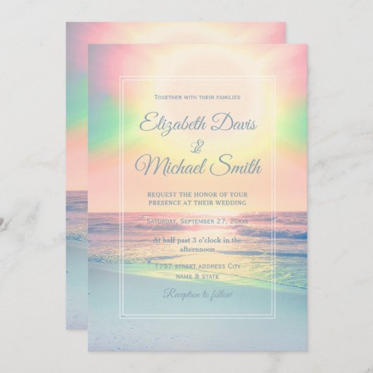 Eleganter Sonnenuntergang Einladung (Vorne/Hinten)