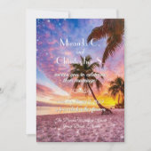 Eleganter Sonnenuntergang und Sommerhochzeit Einladung (Vorderseite)