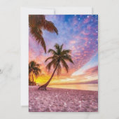 Eleganter Sonnenuntergang und Sommerhochzeit Einladung (Rückseite)