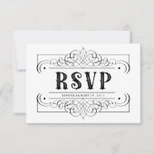 Eleganter South Western Black and White RSVP Karte (Vorderseite)