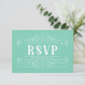 Eleganter South Western Pastel Green RSVP Karte (Stehend Vorderseite)
