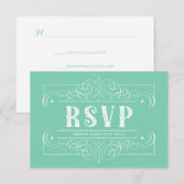 Eleganter South Western Pastel Green RSVP Karte (Vorne/Hinten)