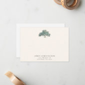 Eleganter Southern Oak Tree Individuelle Name Mitteilungskarte (Vorderseite/Rückseite Beispiel)