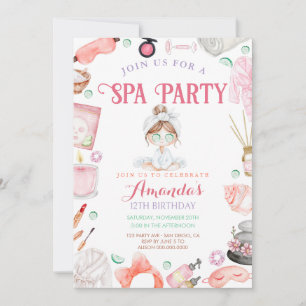 Eleganter Spa-Tag Mädchen-Geburtstag Einladung