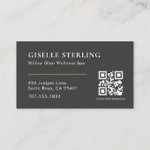 Eleganter Spa- & Wellness-Massagetherapeut QR-Code Visitenkarte (Rückseite)
