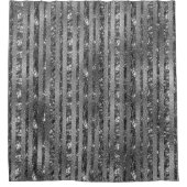 Eleganter Sparkle Glitzer Chic Silver Stripes Duschvorhang (Vorderseite)