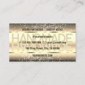 Eleganter Sparkle Glitzer Luxuriöser Glam Dark Gol Visitenkarte (Rückseite)