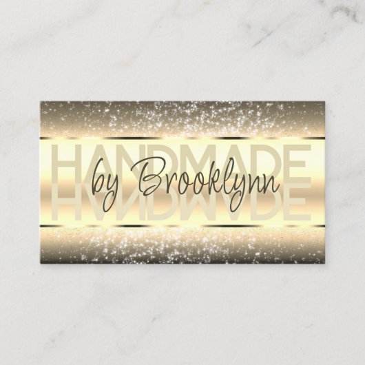 Eleganter Sparkle Glitzer Luxuriöser Glam Dark Gol Visitenkarte (Vorderseite)