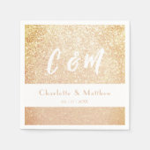 Eleganter Sparkle Gold Glitzer Hochzeit Napkins Serviette (Vorderseite)