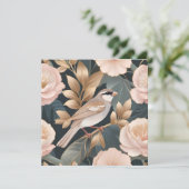 Eleganter Sparrow Rosa und Gold Floral (Stehend Vorderseite)