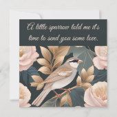 Eleganter Sparrow Rosa und Gold Floral (Rückseite)