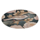 Eleganter Sparrow Rosa und Gold Floral Schneidebrett (Ecke)