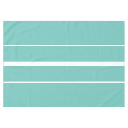 Eleganter Spaß Aquamarin Blaue Streifen Tischdecke (Vorderseite (Horizontal))