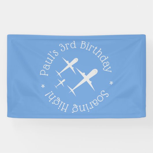 Eleganter Spaß Drei Flugzeuge auf blauer, Personal Banner (Horizontal)