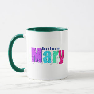 Eleganter Spaß farbenfroh "Mary" über Wassertropfe Tasse