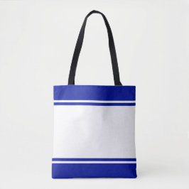 Eleganter Spaß Wide White Royal Blue Racing Streif Tasche