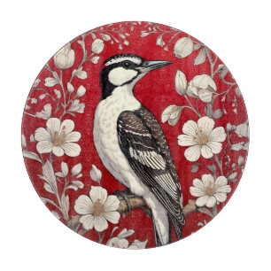 Eleganter Specht-Blumen-William-Morris-inspirierte Schneidebrett