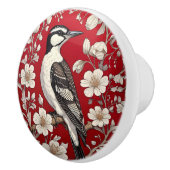 Eleganter Specht Blumenmuster William Morris Inspi Keramikknauf (Rechts)