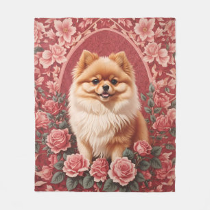 Eleganter Spitz Dog William Morris Inspiriert Fleecedecke