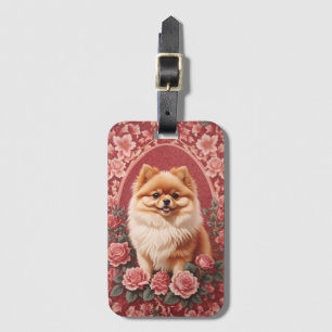 Eleganter Spitz Dog William Morris Inspiriert Gepäckanhänger