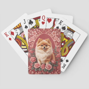 Eleganter Spitz Dog William Morris Inspiriert Spielkarten