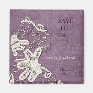Eleganter Spitze-Liebhaber-Save the Date Magnet