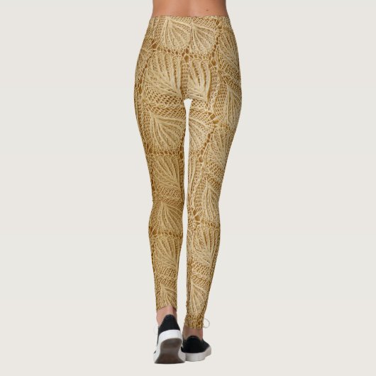 Eleganter Spitzenstoff: Texturierte Muster. Leggings (Rückseite)