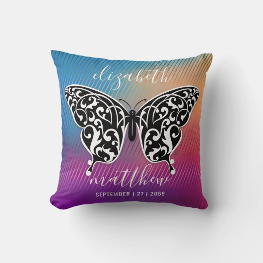 Eleganter Splendor of Life Butterfly Pillow Design Kissen (Vorderseite)