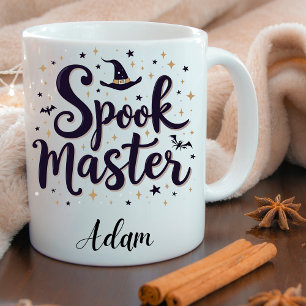 Eleganter "Spook Master" Name Halloween Kalligrafi Tasse