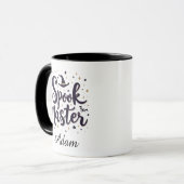 Eleganter "Spook Master" Name Halloween Kalligrafi Tasse (Vorderseite Links)