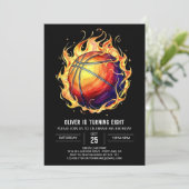 Eleganter Sport Basketball Geburtstag Einladung (Stehend Vorderseite)