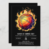 Eleganter Sport Basketball Geburtstag Einladung (Vorne/Hinten)