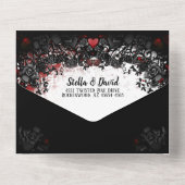 Eleganter Spritzer Halloween Hochzeit All In One Einladung (Rückseite)