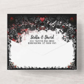 Eleganter Spritzer Halloween Hochzeit All In One Einladung (Rückseite)